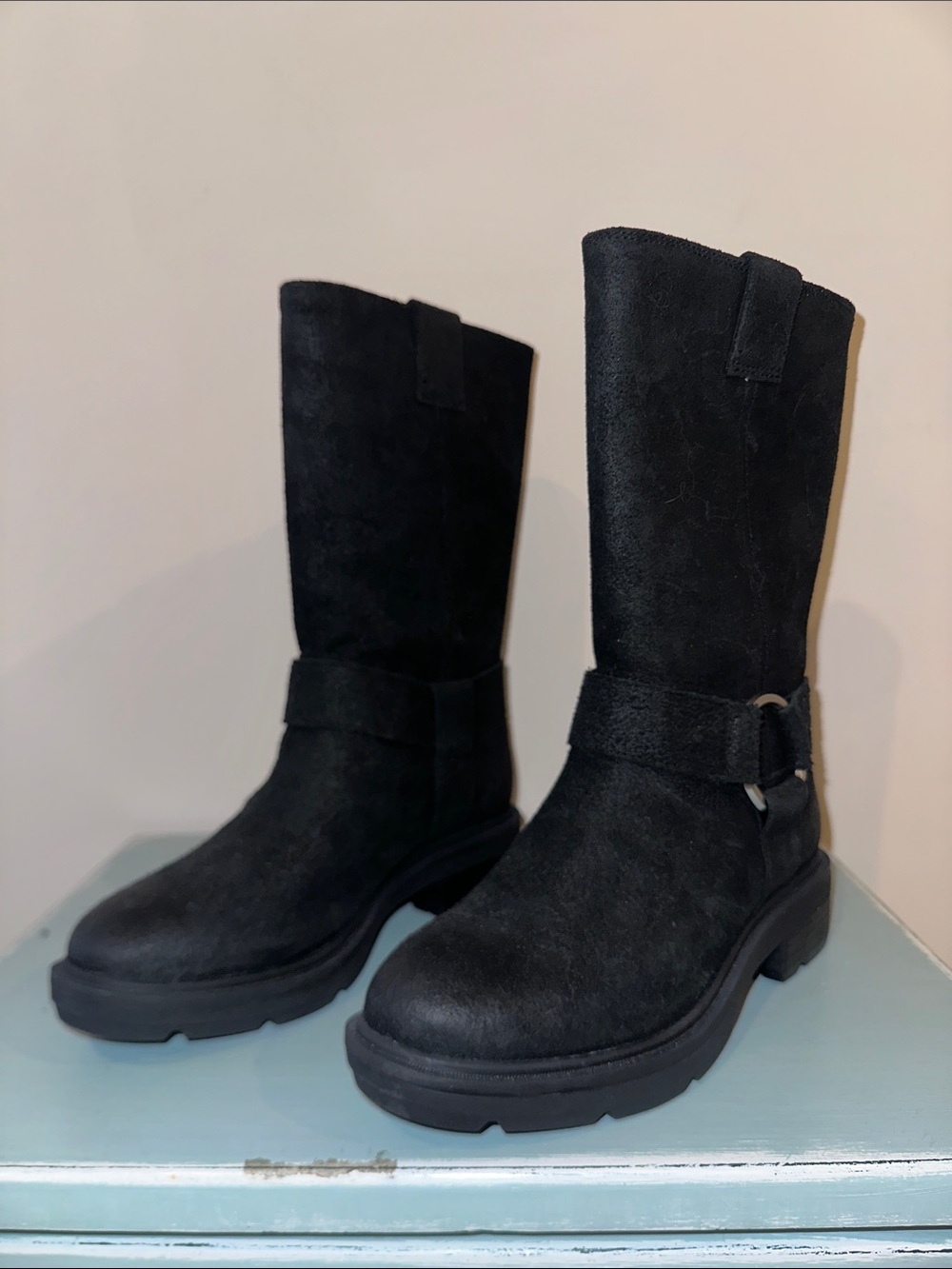 Timberland Black Suede Mid-Calf Boots